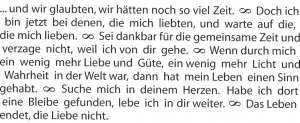 Leuchtende Gedanken zum Abschied /Trauer