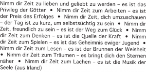 Leuchtende Gedanken Nimm dir Zeit